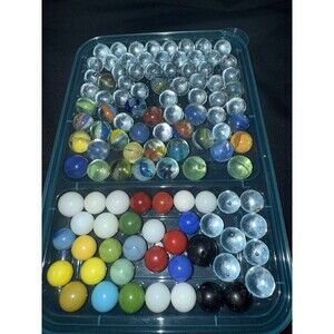 120+  VTG. Glass Marble Lot,  Swirl, Cateye, Arko? Peewee Collection